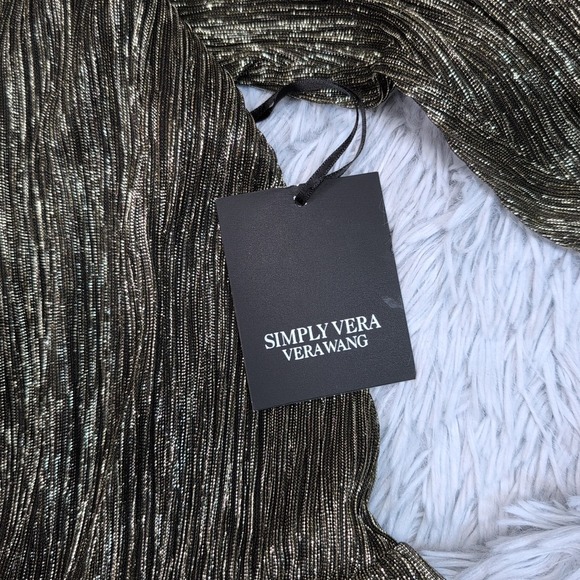 Simply Vera‎ Verawang Shirt Womens XL Gold Blouse Sparkly Evening Career New - Picture 10 of 11